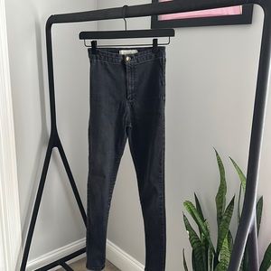 Topshop Joni Black Grey Skinny Jegging Jeans Size 26 30